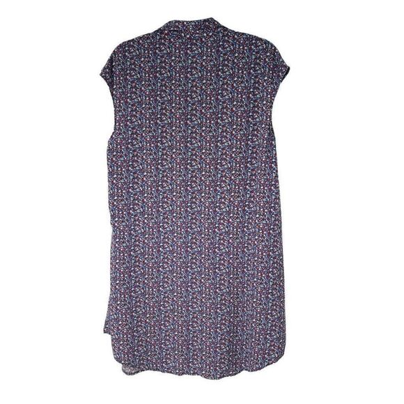 Tory Burch Blue Red Printed Mini Shirt Dress Full Button Front 14 Women - Picture 3 of 10